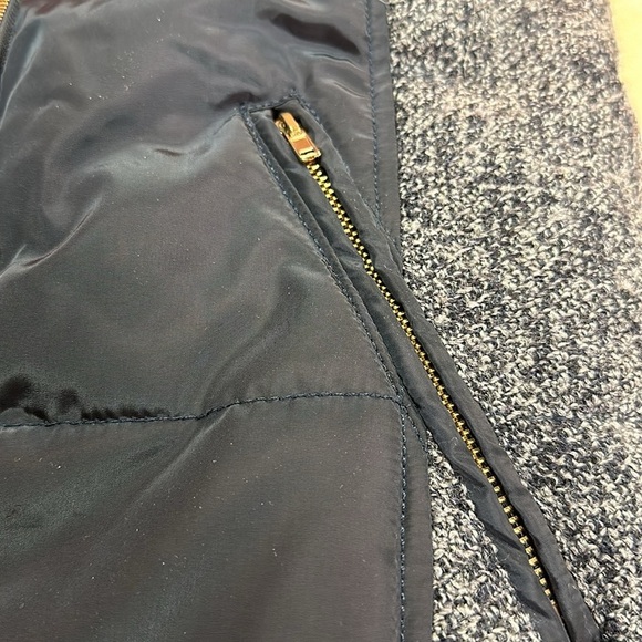 Ci Sono Navy Faux Sherpa Lined Front Zippered Mixed Material Puffer Vest Small - Picture 9 of 12